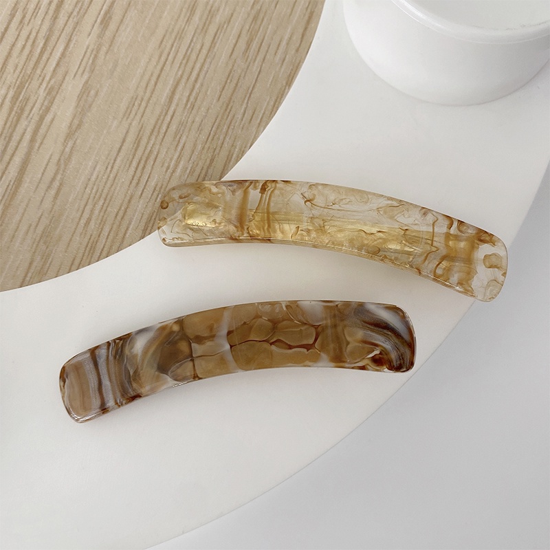 Kẹp Tóc Mỏ Vịt Bằng Hợp Kim Màu Hổ Phách Phong Cách Hàn Quốc Cổ Điển Dành Cho Bạn Nữ