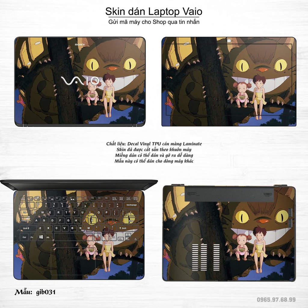 Skin dán Laptop Sony Vaio in hình Ghibli movies (inbox mã máy cho Shop)