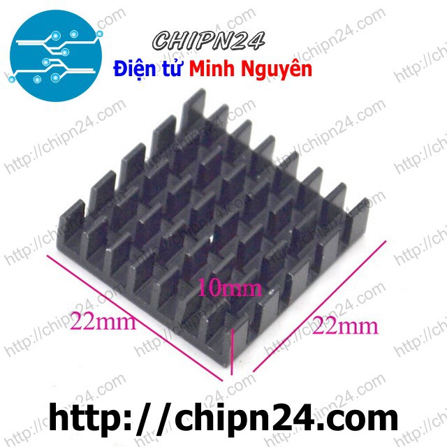 [2 CÁI] Tản nhiệt TN2 22x22x10mm Đen