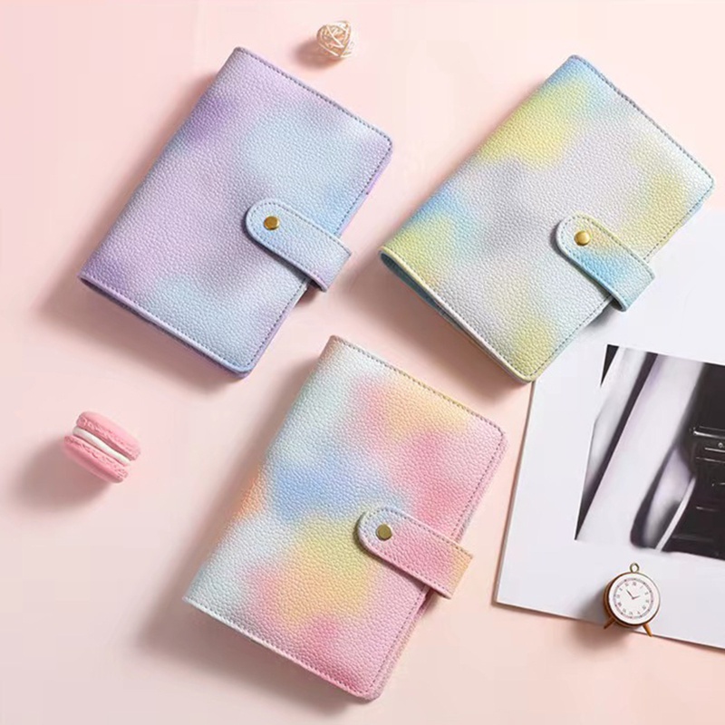 Bao Da Máy Tính Bảng PU Tích Hợp 6 Vòng Nhẫn Màu Gradient Cho Nhà / Văn Phòng Schoo