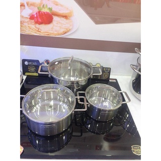 Bộ nồi inox liền khối Elmich Trimax XR EL-8074 size 16, 20, 22cm