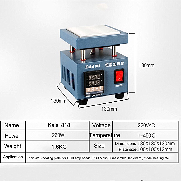 Mâm Nhiệt  KAISI 818, máy tháo LED tivi.