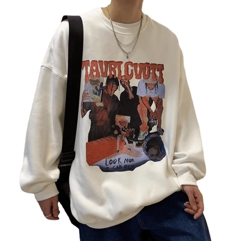 Áo Nỉ Cổ Tròn In Họa Tiết Hoạt Hình Phong Cách Hip Hop Hàn Quốc Thời Trang Cho Nam Và Nữ