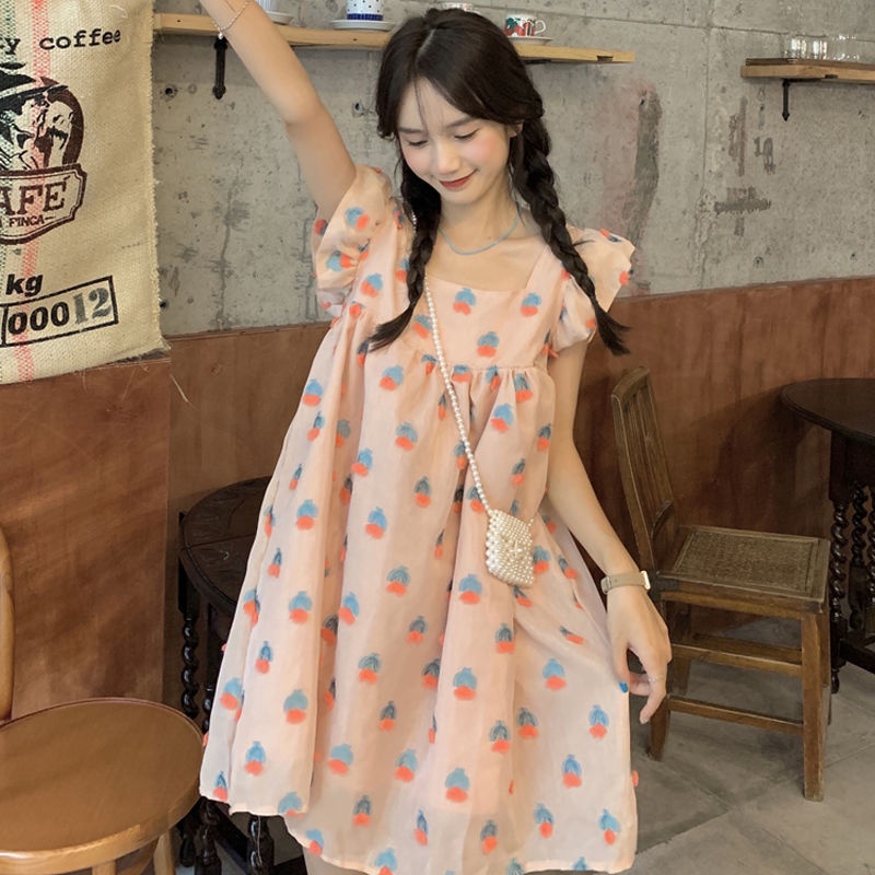 Jiashucheng Đầm Hoa Mỏng Phong Cách Nhật Bản Thiết Kế Mới 2023 Cho Nữ