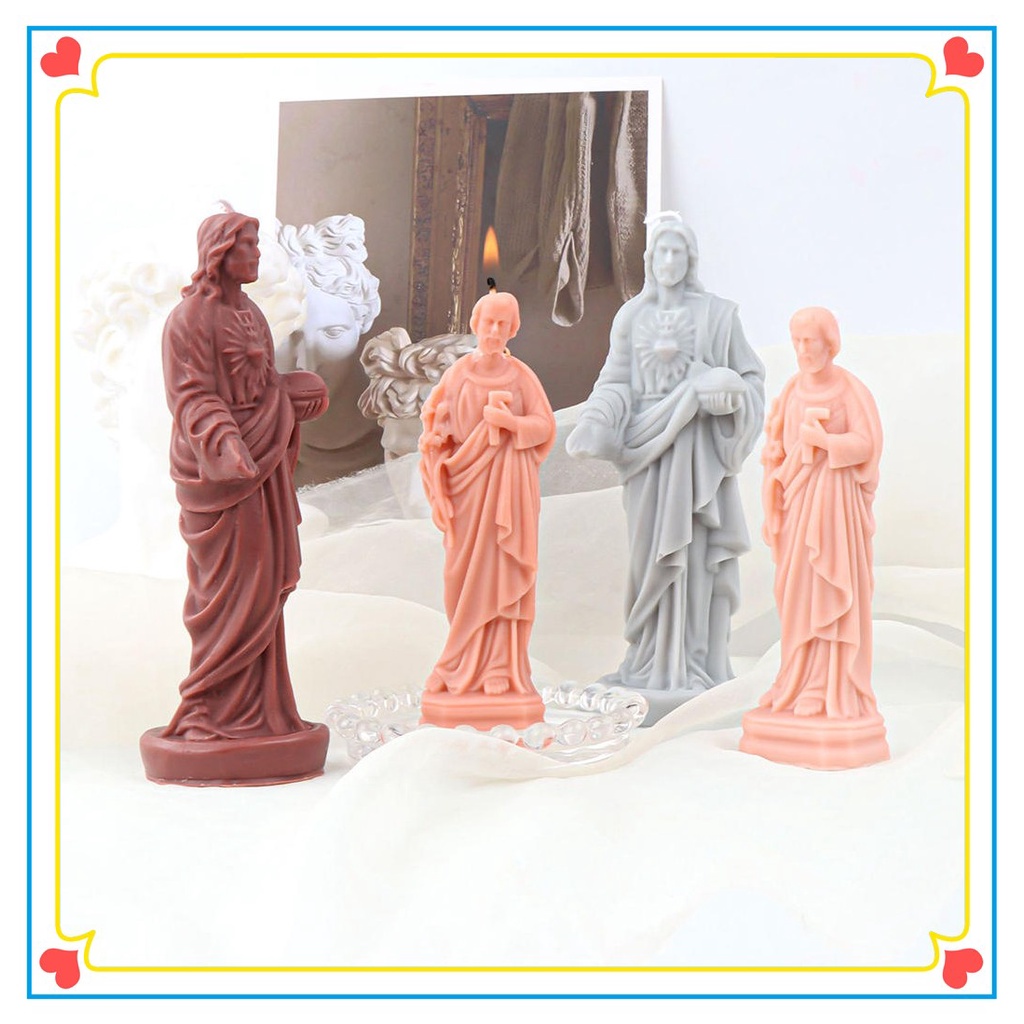 Khuôn Silicone Làm Nến Sáp Thơm Hình Chúa Jesus 3D DIY