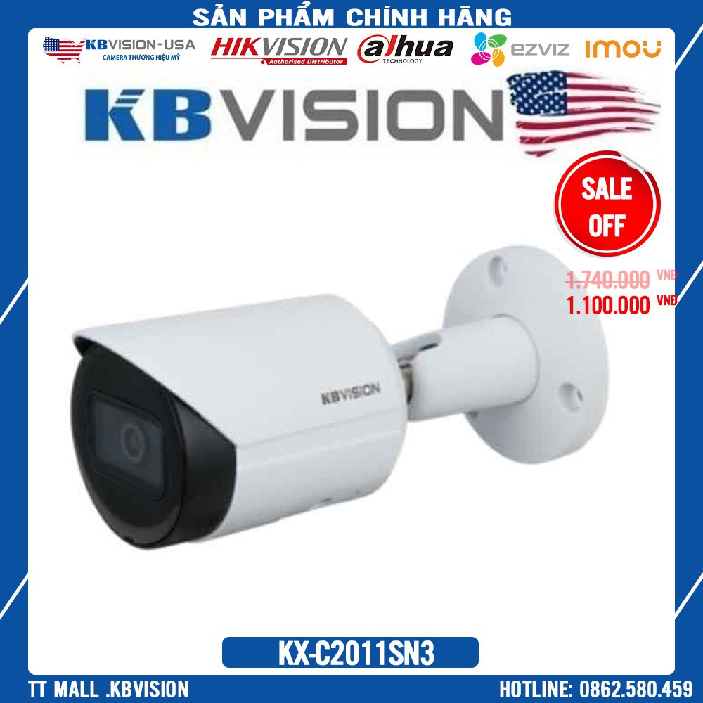 . {Giá Tốt Nhất} Camera IP WIFI 2.0Mp KBVISION KX-C2011SN3 - Bảo hành chính hãng 2 năm .