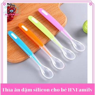 Thìa ăn dặm silicon cho bé HNFamily - Muỗng thìa ăn dặm silicone tập xúc tập ăn bón sữa bón thuốc an toàn cho bé
