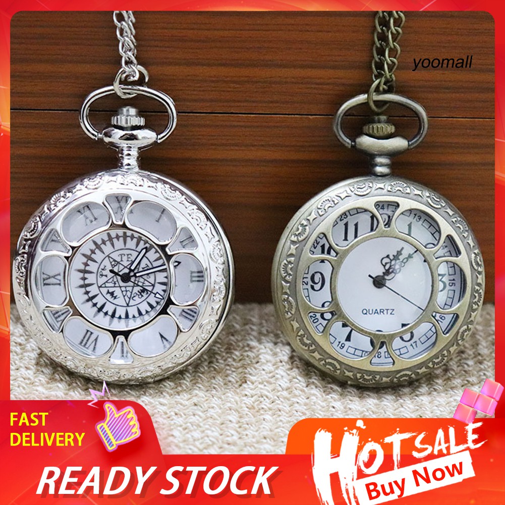 Đồng Hồ Quả Quýt Chất Liệu Hợp Kim Khắc Họa Tiết Số La Mã Độc Đáo