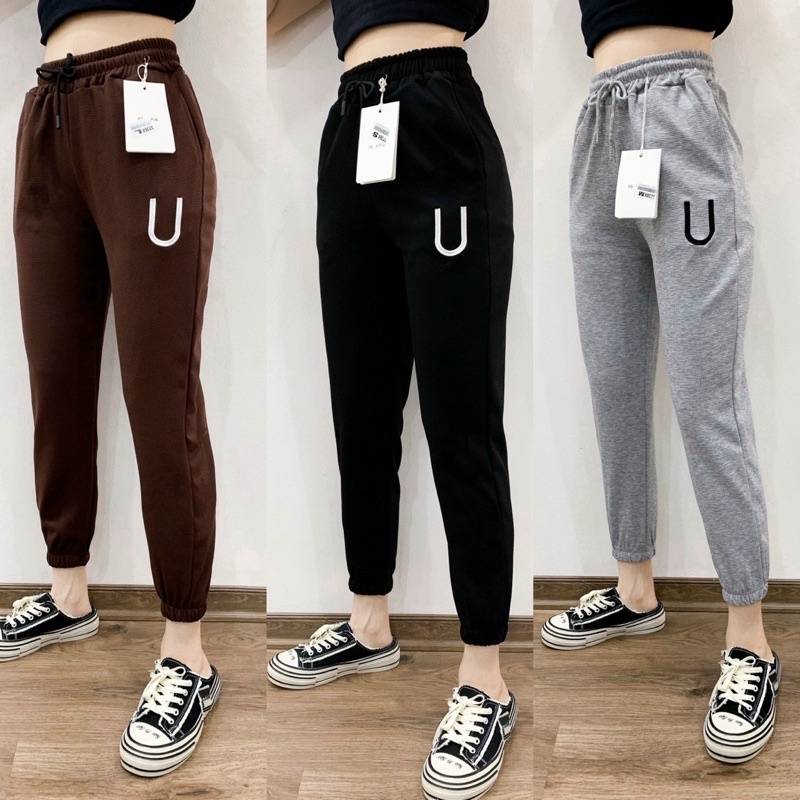 QUẦN JOGGER NỈ GẠO QUẦN NỈ BO ỐNG NỮ