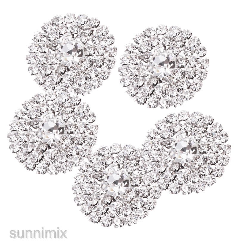 Set 5 Nút Tròn 21mm Đính Đá Trang Trí Sổ Tay / May Vá