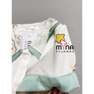 Bộ pijama lụa trẻ em cộc dài chất lụa mango mịn mát in hình siêu cute
