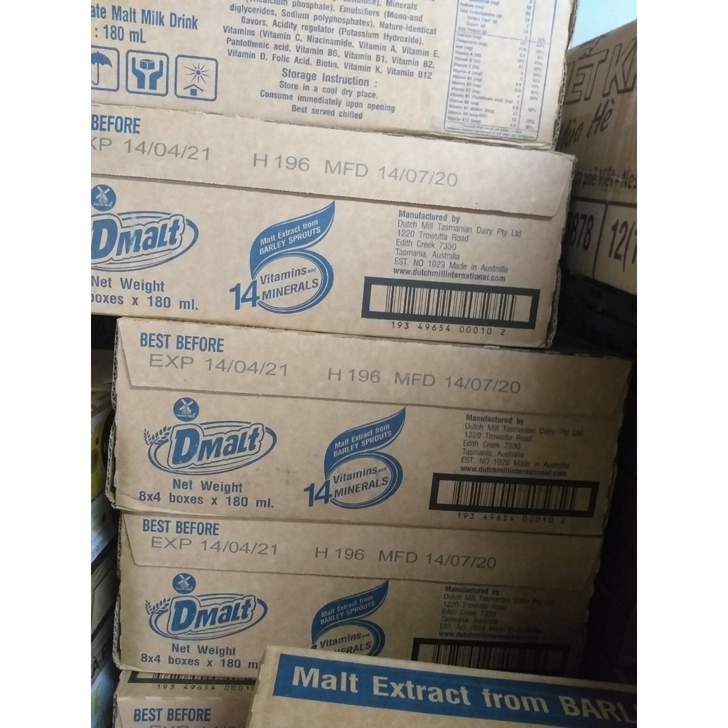 Thùng 48 hộp socola lứa mạch Dmalt Úc 180ml