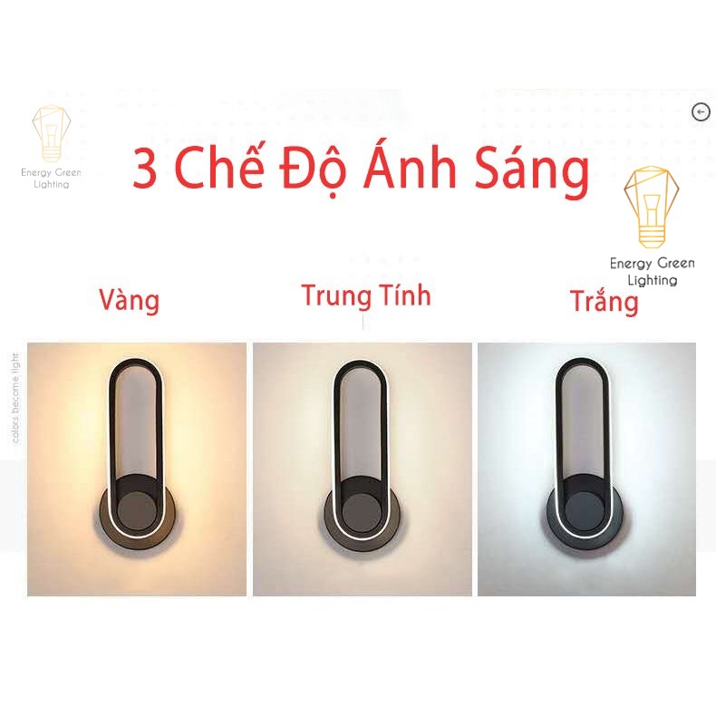 Đèn Tường Energy Green Lighting Decor Phong Cách Bắc Âu Xoay 330 Độ DT-3012 - 3 Chế Độ Ánh Sáng