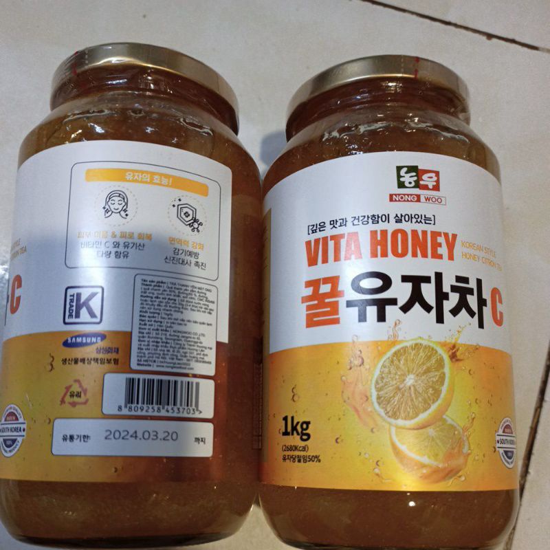 MẬT ONG CHANH ĐÀO HÀN QUỐC.CHAI 1KG.