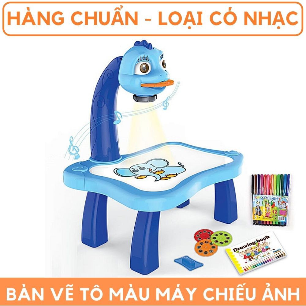 Đồ chơi bàn tập vẽ tô màu theo máy chiếu phim Hàng chuẩn có nhạc cho trẻ em mã 53019 Kami