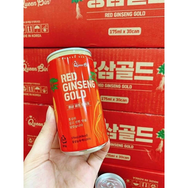 Nước Hồng Sâm Queen Bin Hàn Quốc Thùng 30 lon x 175ml