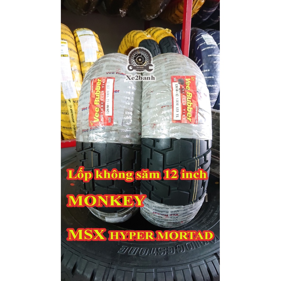 Lốp xe máy HONDA MONKEY 12inch 130/80-12 120/80-12 chính hãng VEE RUBBER MSX Hyper motard