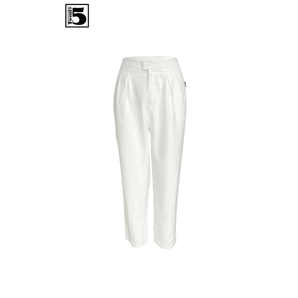 Quần baggy nữ công sở cạp cao bo gấu gập Twentyfive N631