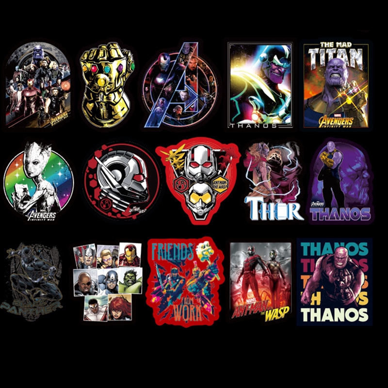 Set 100 sticker dán hình nhân vật siêu anh hùng Marvel chống thấm nước