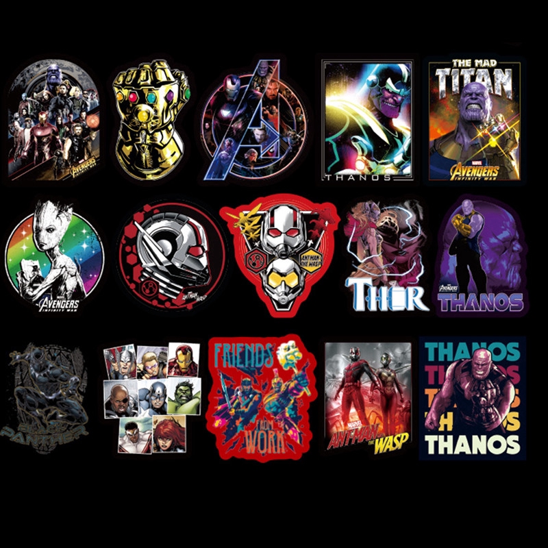 Set 100 Sticker Dán Hình Nhân Vật Siêu Anh Hùng Marvel