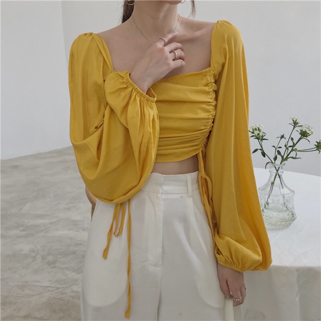 Áo croptop dây rút 2 bên- ảnh thật cuối