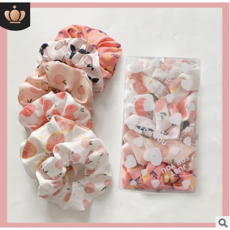 HOT SALE Dây buộc tóc, cột tóc scrunchies hoa quả dễ thương Orin K1273 mẫu ngẫu nhiên