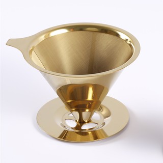 Phễu pha cà phê không cần giấy lọc 125mm vàng kim