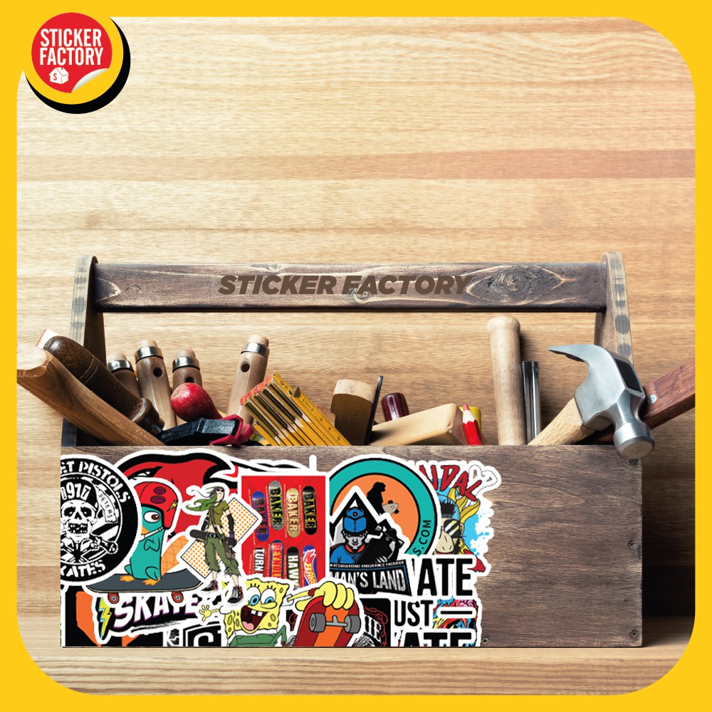 Skate Board - Set 100 sticker decal hình dán nón bảo hiểm, laptop, xe máy, ô tô - STICKER FACTORY