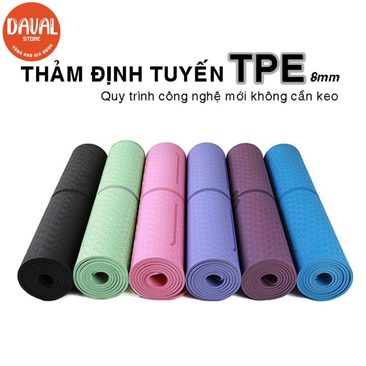 Thảm tập yoga định tuyến❤️SALE❤️Thảm tập gym 2 lớp TPE độ dày chuẩn 8mm chống trơn trượt