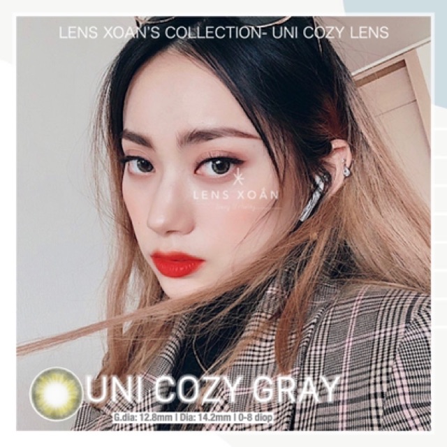 ÁP TRÒNG UNI COZY GRAY ( LENS TOWN) | LENS XOẮN