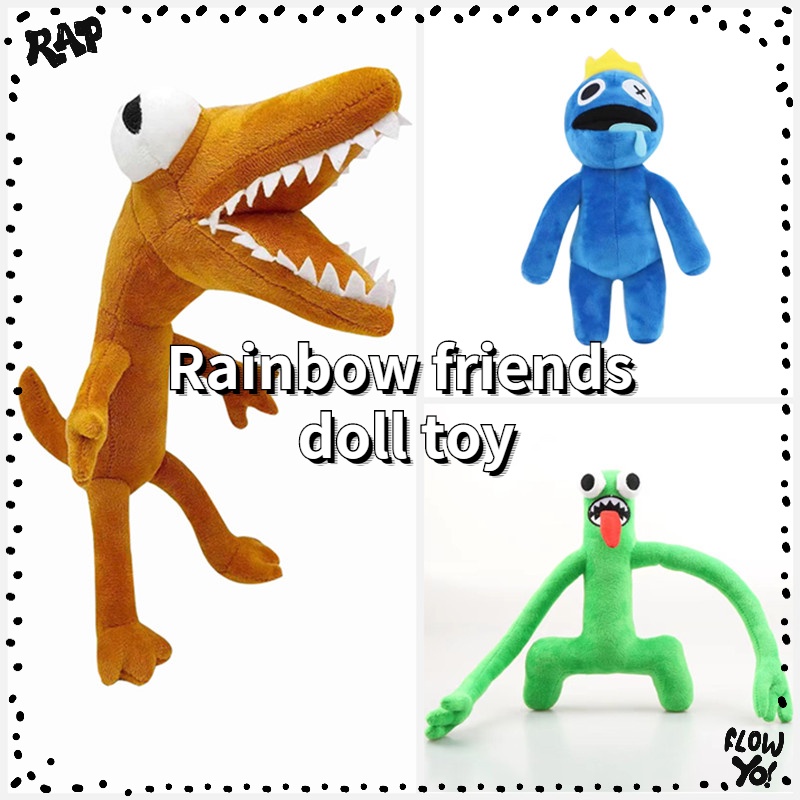 【Quick Delivery】Rainbow Friends Plush toys Trò chơi hoạt hình búp bê màu xanh nhân vật phản diện màu xanh lá cây búp bê khủng long chân dài quà tặng sinh nhật cho trẻ em
