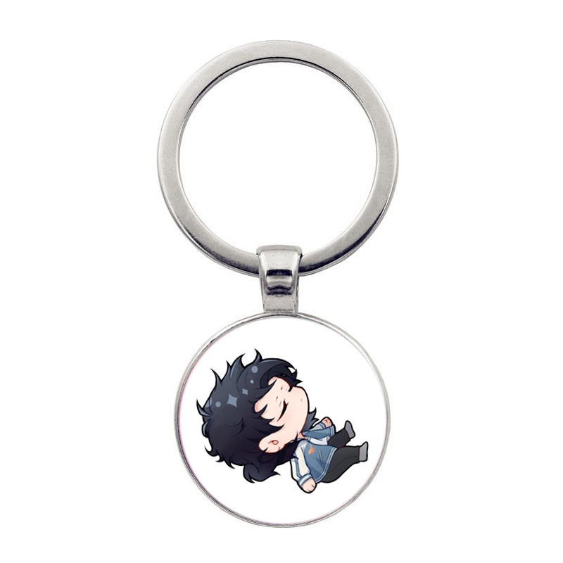 (30k) Móc khóa tròn kim loại in hình Người đại diện thời gian anime chibi xinh xắn