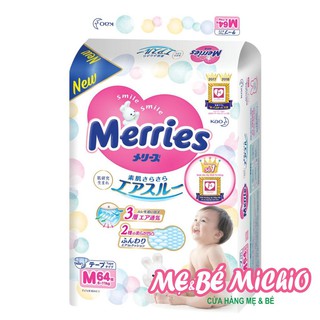 BỈM MERRIES DÁN SIZE M 64 (CHO BÉ TỪ 6-11KG)