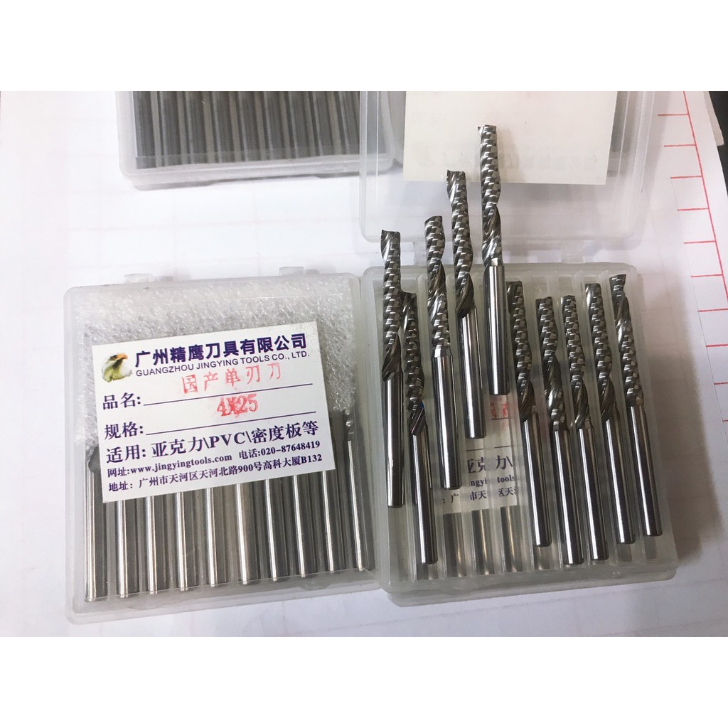MŨI PHAY CNC 1 ME XOẮN 4 X 25mm 1mũi