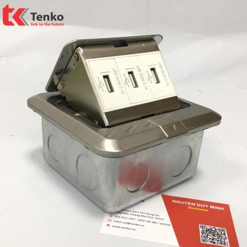 Bán sỉ- Ổ cắm điện âm sàn hợp kim nhôm 3 Modules tự chọn màu bạc Tenko TK-J02-16 ONMI.VN chính hãng.