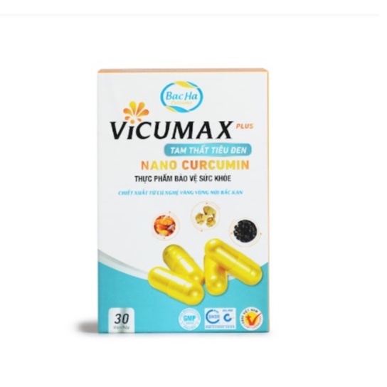 Combo tiết kiệm 2 hộp Vicumax Plus Nano Curcumin 30 viên, giúp tăng sức đề kháng, hồi phục nhanh tổn thương