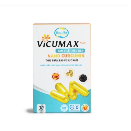 Combo tiết kiệm 2 hộp Vicumax Plus Nano Curcumin 30 viên, giúp tăng sức đề kháng, hồi phục nhanh tổn thương