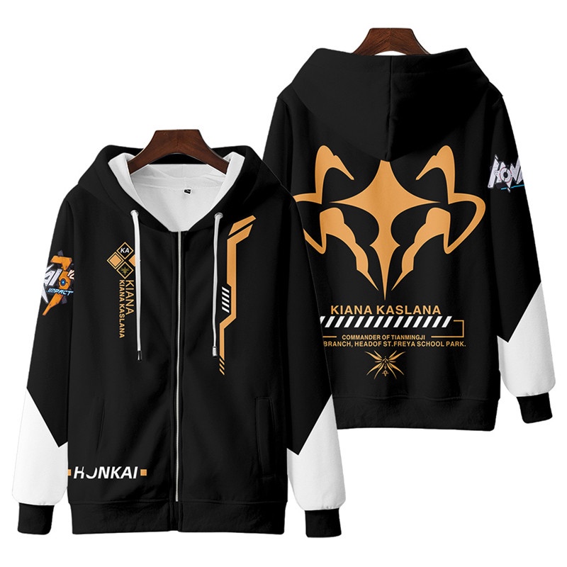 Áo Hoodie Tay Dài Dáng Rộng In Hình Honkai Impact 3 Kiana Kaslana / Pardofelis / Theresa Apocalypse 3D Thời Trang Nhật Bản 2022