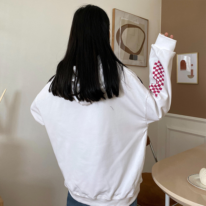 Áo Hoodie Tay Dài Vải Cotton Mỏng Thời Trang Thu Đông Cho Nữ