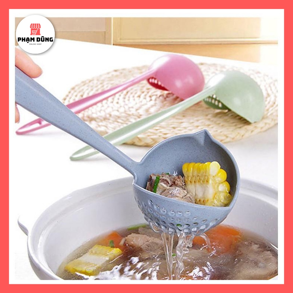 Muỗng Múc Canh , Vá Múc Lẩu 2 trong 1 Nhựa Lúa Mạch