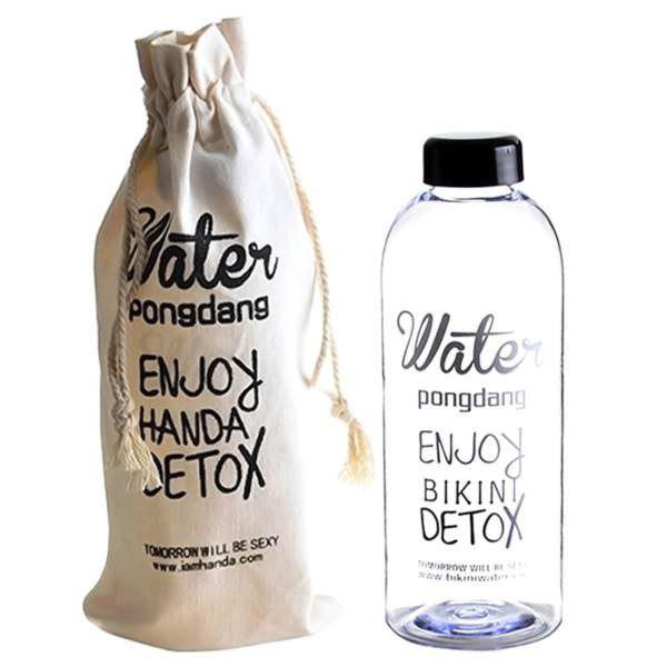 [HÀNG MỚI] Bình Nhựa PONGDANG Detox 1000ml + tặng kèm túi vải