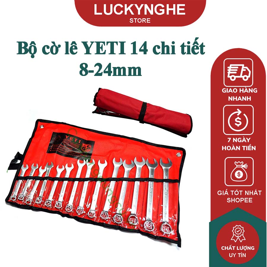 Bộ cờ lê YETI 14 cây tiêu chuẩn usa từ 8mm-24mm