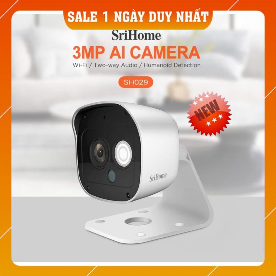 Camera IP Wifi thế hệ mới SriHome - 3.0mpx siêu nét chống nước SH029