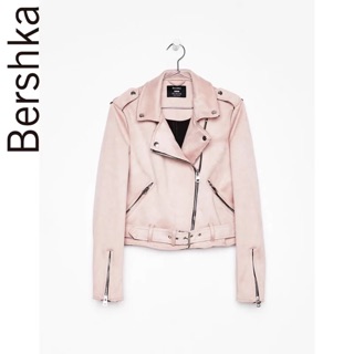 Áo da lộn Bershka hồng nude
