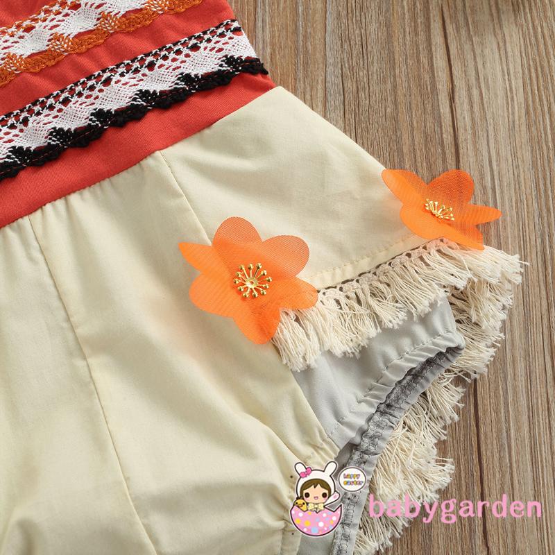 Áo liền quần hở vai không tay họa tiết hoa xinh xắn cho bé gái 0-24 tháng tuổi