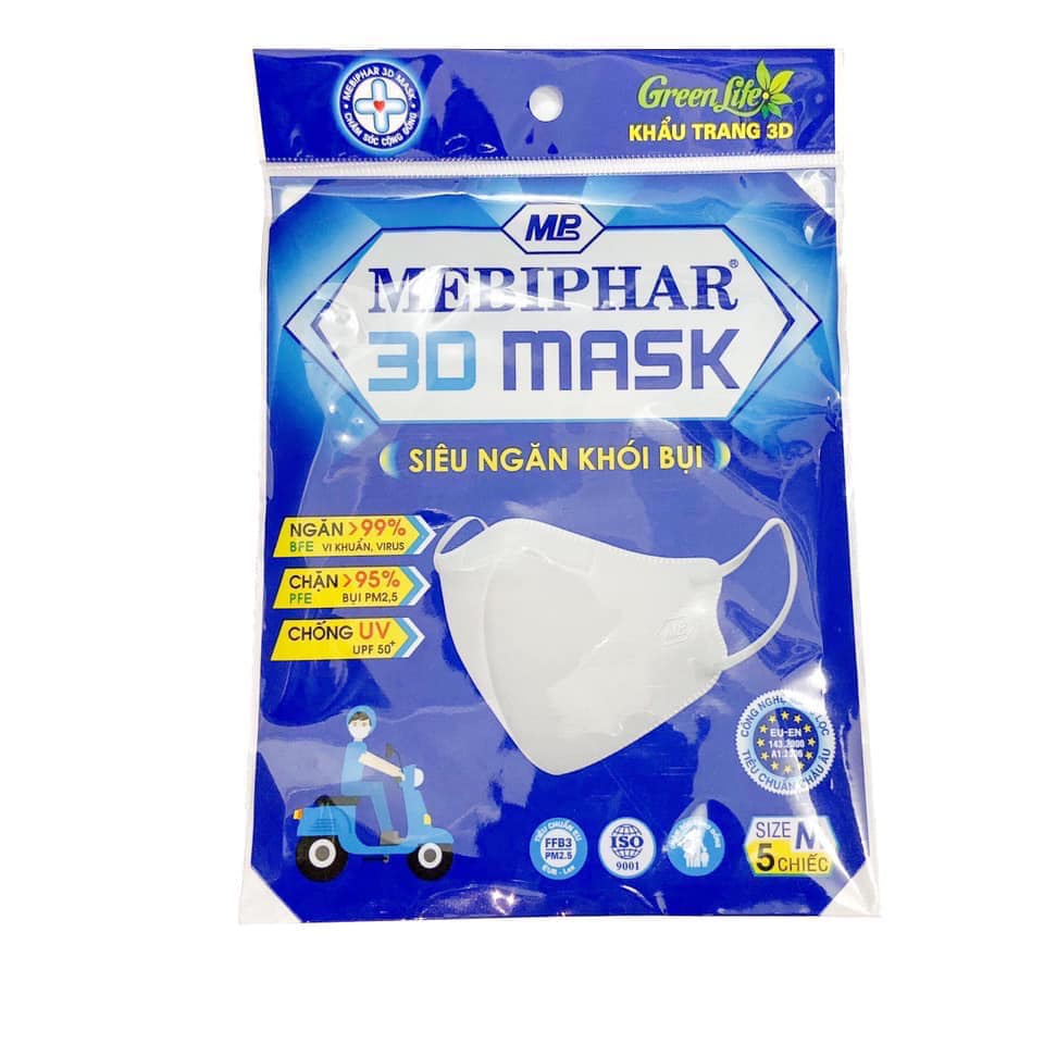 Khẩu trang 3D Mask Mebiphar siêu ngăn ngừa khói bụi