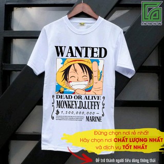 (sale) Áo thun in hình  Áo Thun One Piece Wanted Luffy ACE SABO Bounty 1 Tỉ 500 Triệu Beli Có Nhiều Mẫu S257 độc đẹp giá