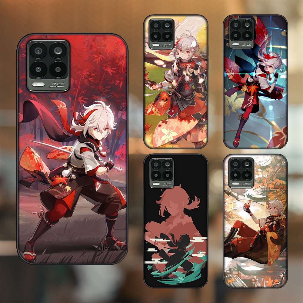 Ốp lưng Realme 8, 8 Pro viền đen in hình Kazuha Genshin Impact