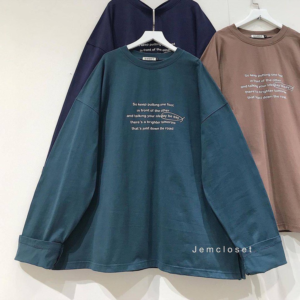Áo Thun Form Rộng JEMCLOSET Tay Dài Áo Phông Có Nhiều Màu Kiểu Basic Phong Cách Đơn Giản Dễ Phối Đồ DAYBEDAY 1793