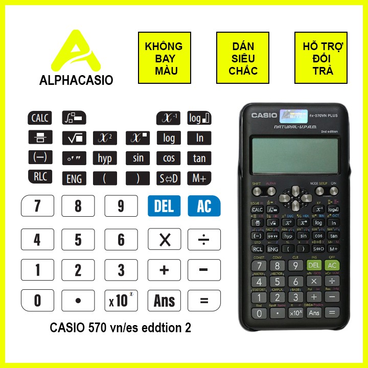 Dán bàn phím casio fx 570vnplus eddtion 2, fx 570esplus eddtion 2, dán máy tính casio